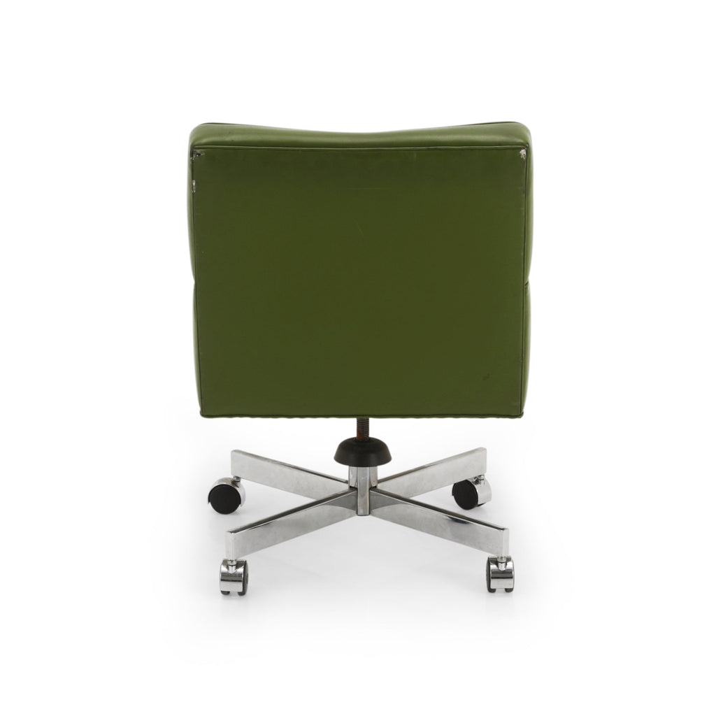 Green Leather & Fabric Office Chair