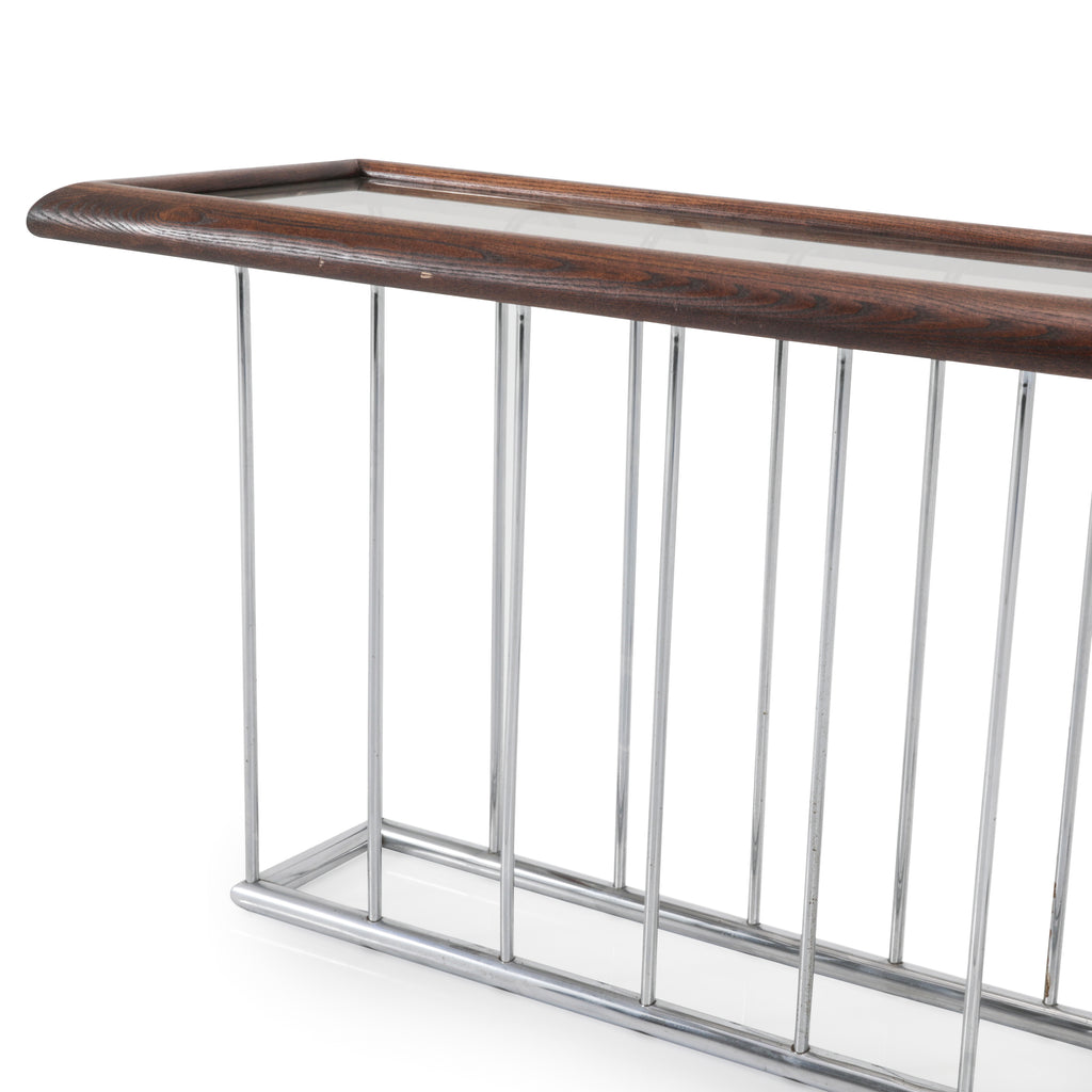 Wood and Wire Console Table