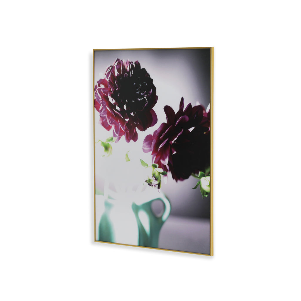 (A+D) Purple Flowers on Gold Frame