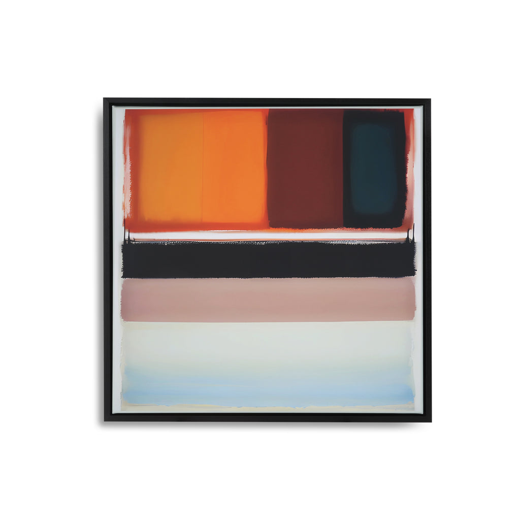 1353 (A+D) Abstract Blues Oranges Black Frame