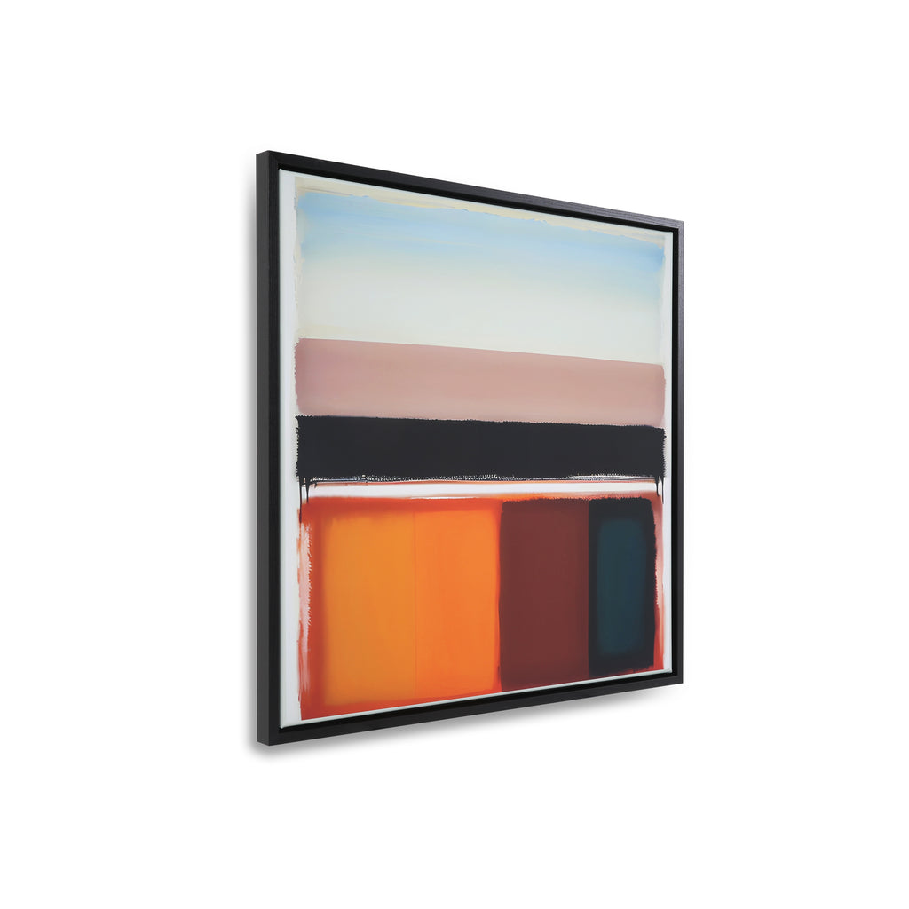 1353 (A+D) Abstract Blues Oranges Black Frame