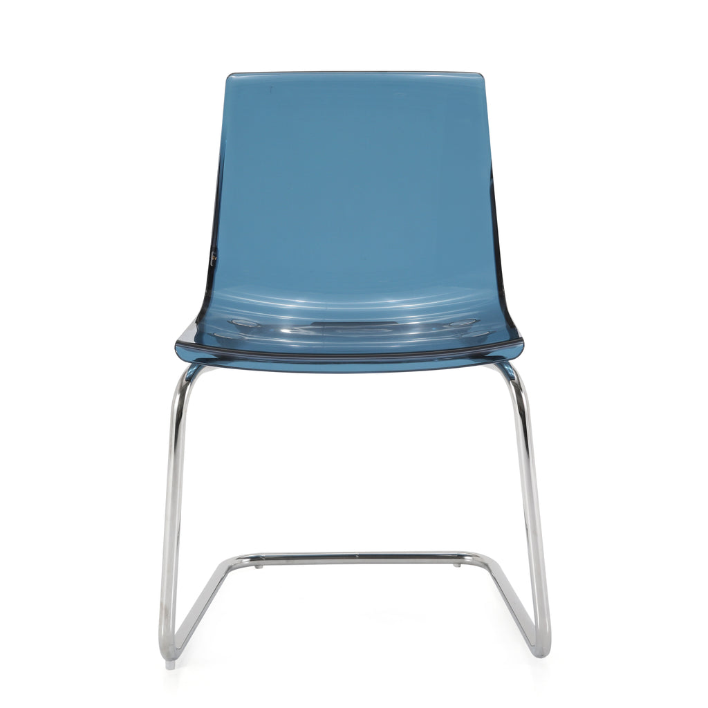 Blue Acrylic & Chrome Chair