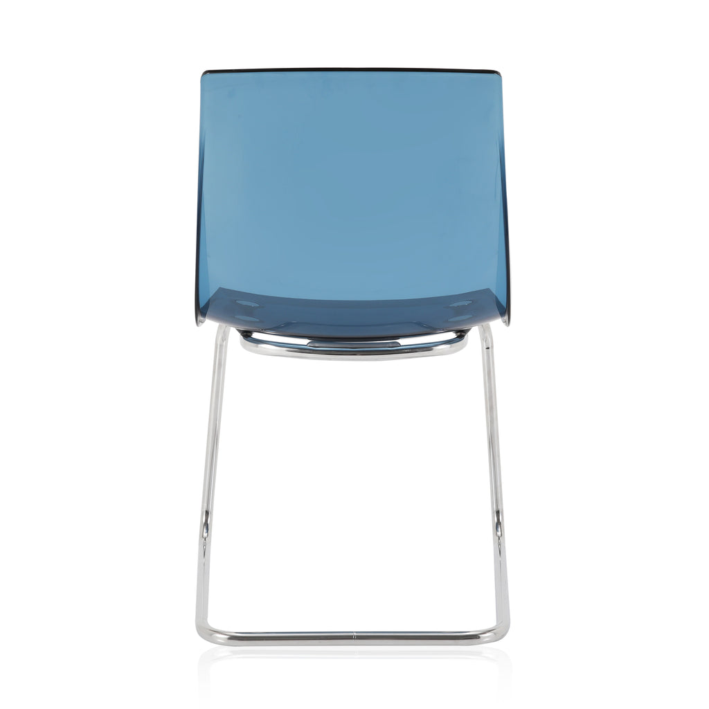 Blue Acrylic & Chrome Chair