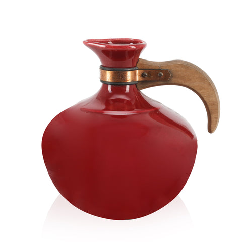 Red Carafe with Wooden Handle