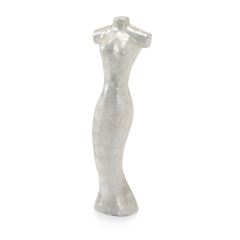 White Plaster Female Table Sculpture