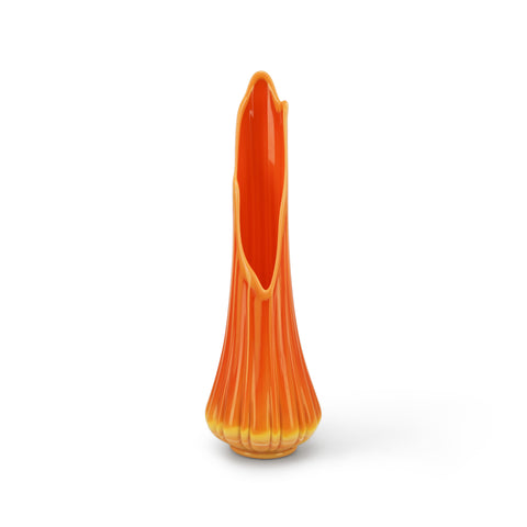 Tall Orange Fire Floral Vase #1