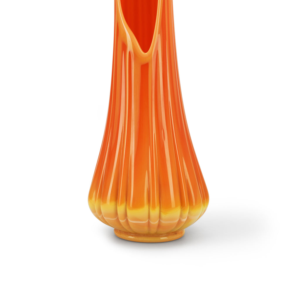 Tall Orange Fire Floral Vase #1