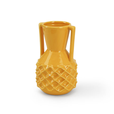 Yellow Orange Pineapple Jug Vase w/ Handles (A+D)