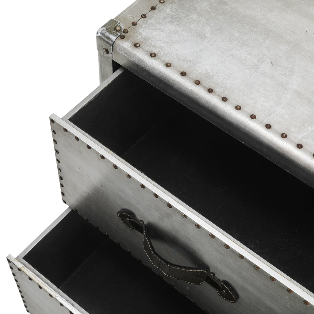 Silver Studded Bedside Table