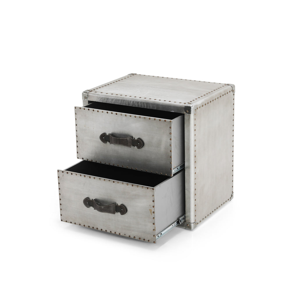 Silver Studded Bedside Table