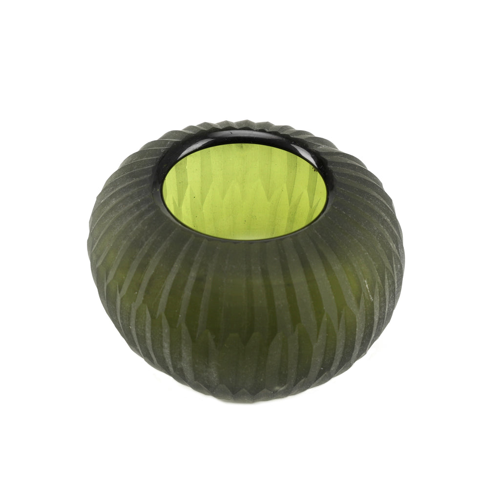 Small Green Smoked Glass Vase (A+D)