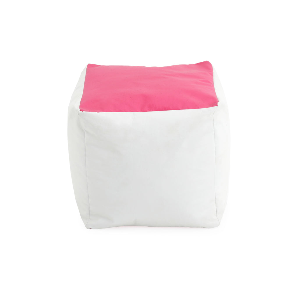 White / Pink Bean Bag Cube