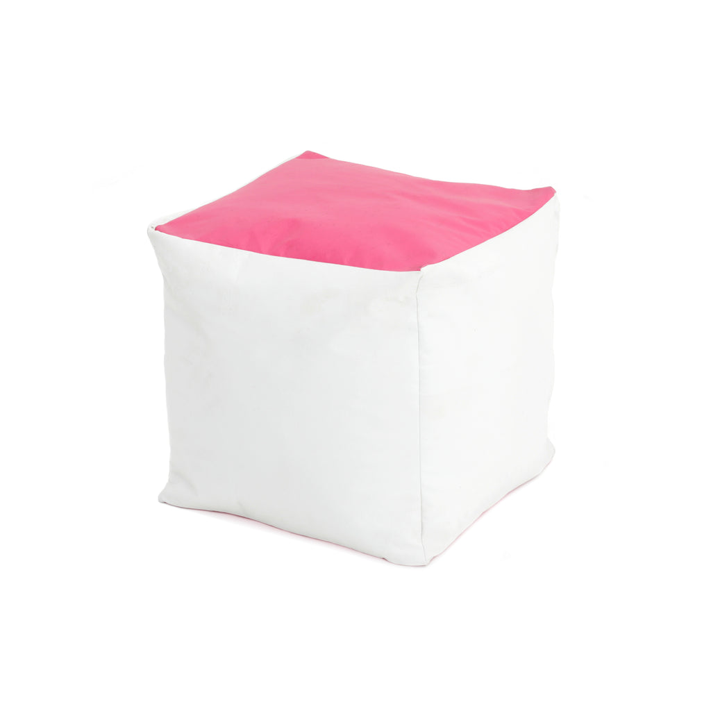 White / Pink Bean Bag Cube