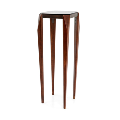 Tall Dark Wood / Glass Pedestal