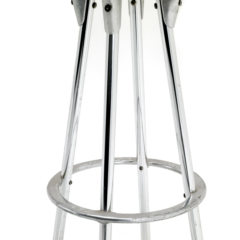 Glossy Baby Blue and Chrome Bar Stool