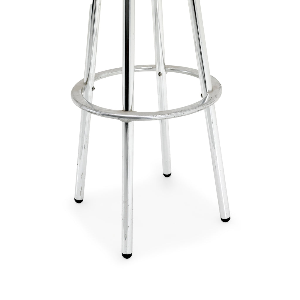 Glossy Light Pink and Chrome Bar Stool