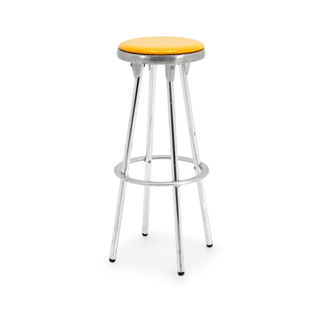 Glossy Yellow and Chrome Bar Stool