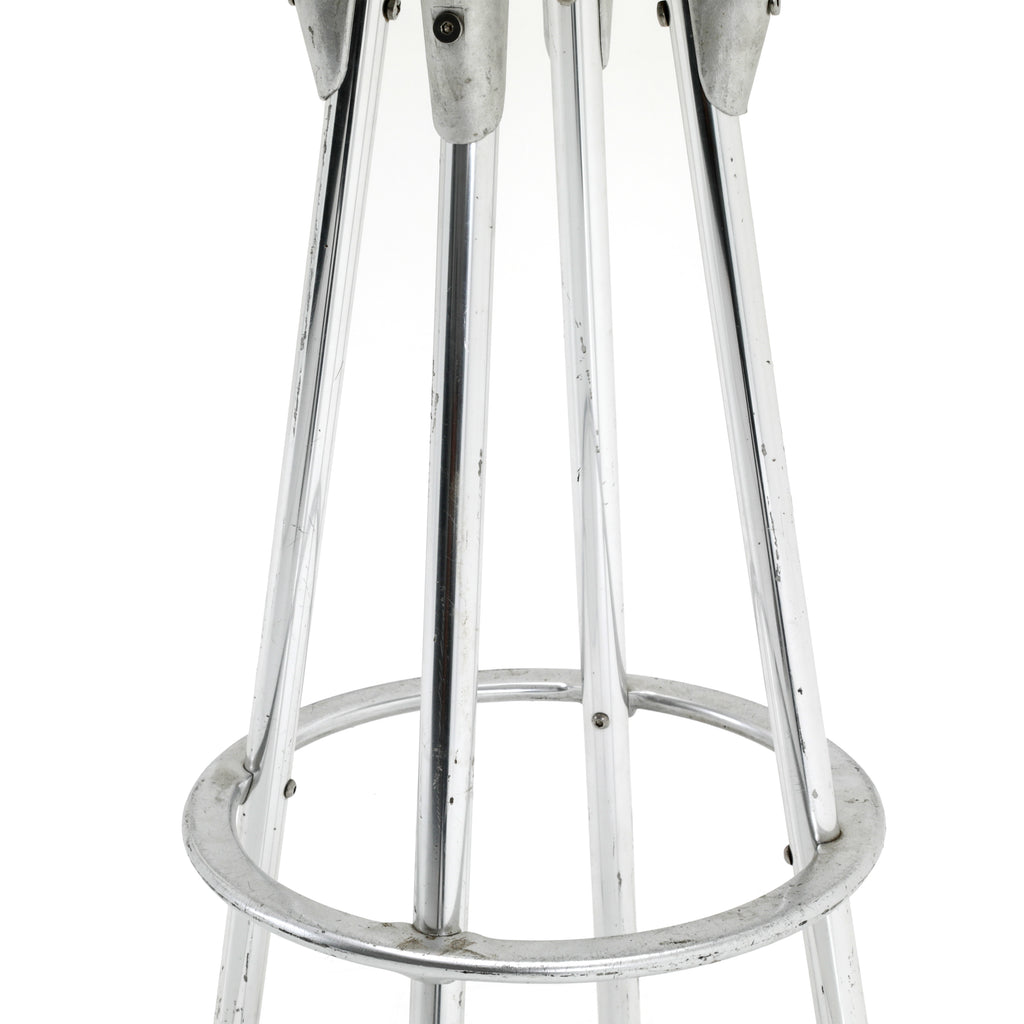 Glossy Hot Pink and Chrome Bar Stool