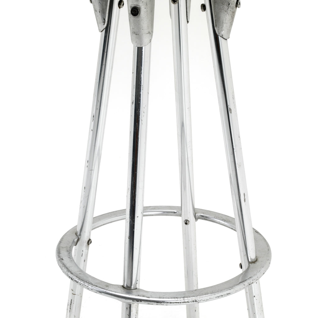 Glossy Light Pink and Chrome Bar Stool