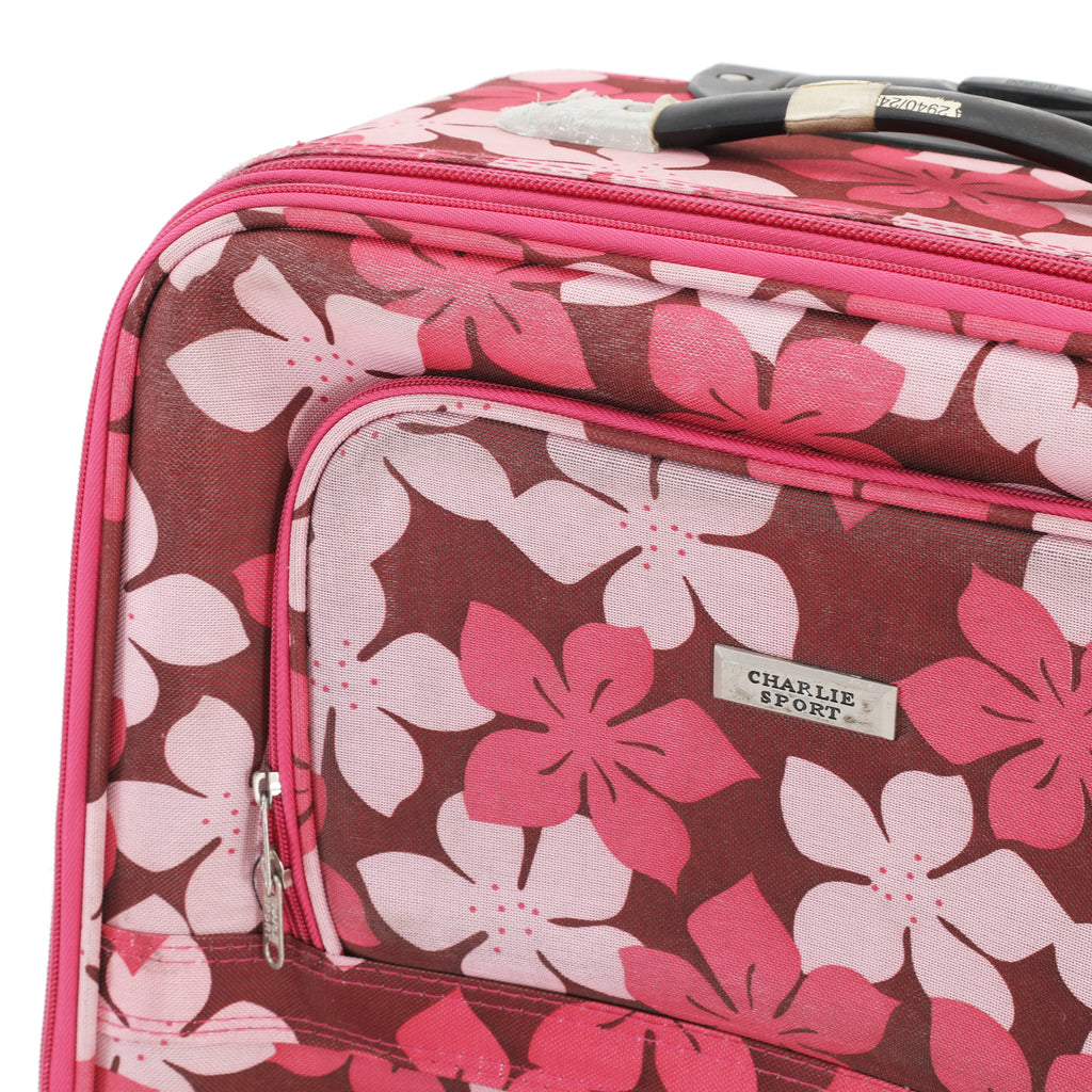 Pink Floral Charlie Sport Rolling Bag