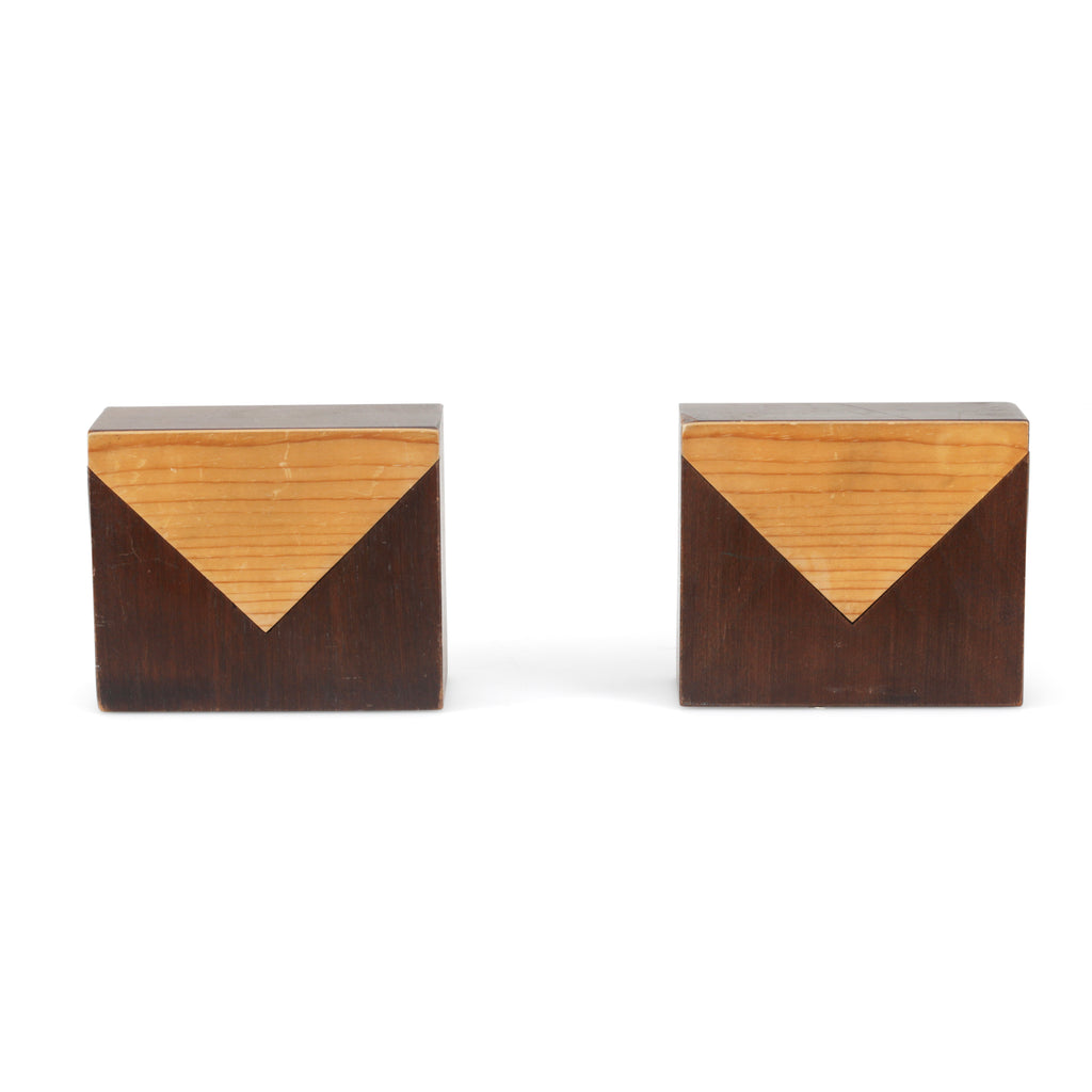 Dark & Light Wood Bookends (A+D)