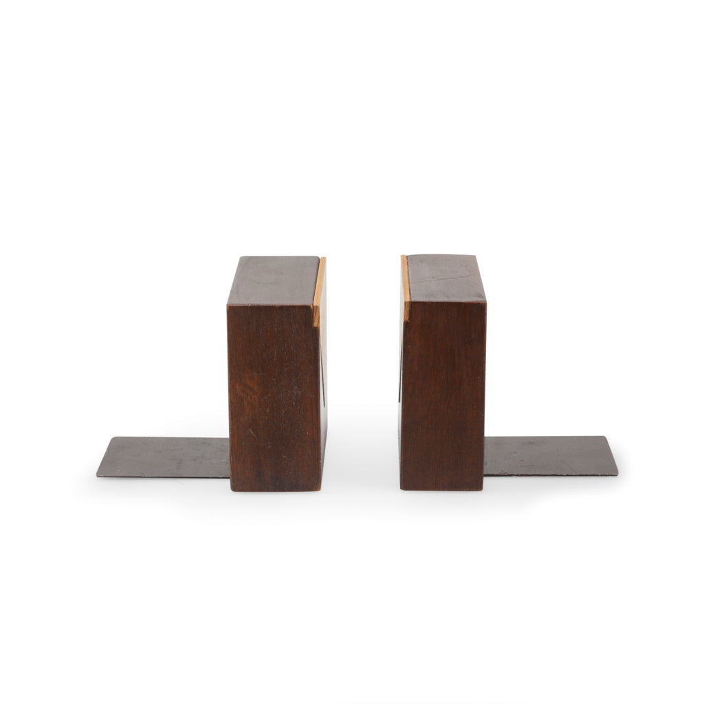 Dark & Light Wood Bookends (A+D)