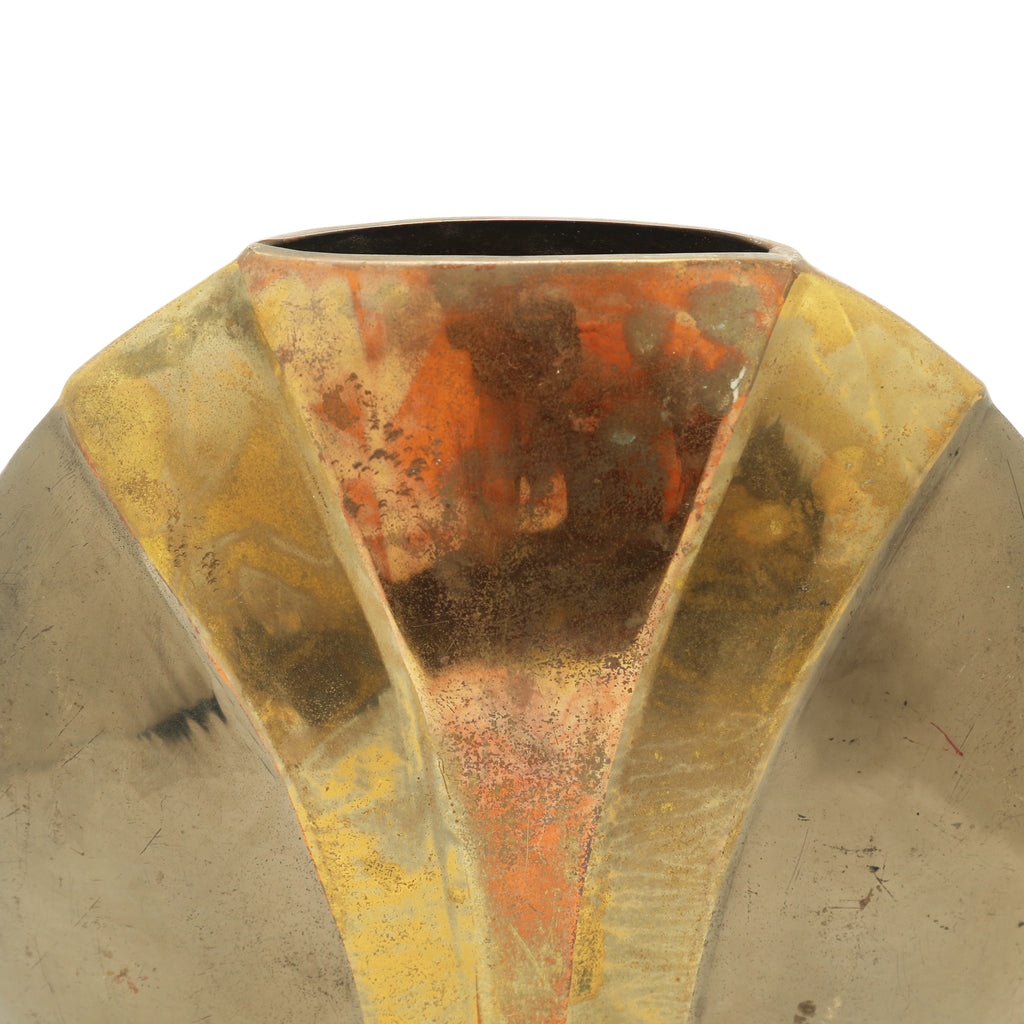 Bronze Metal Deco 80's Vase