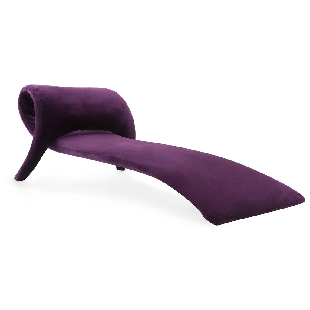 Purple Velvet Curved Chaise