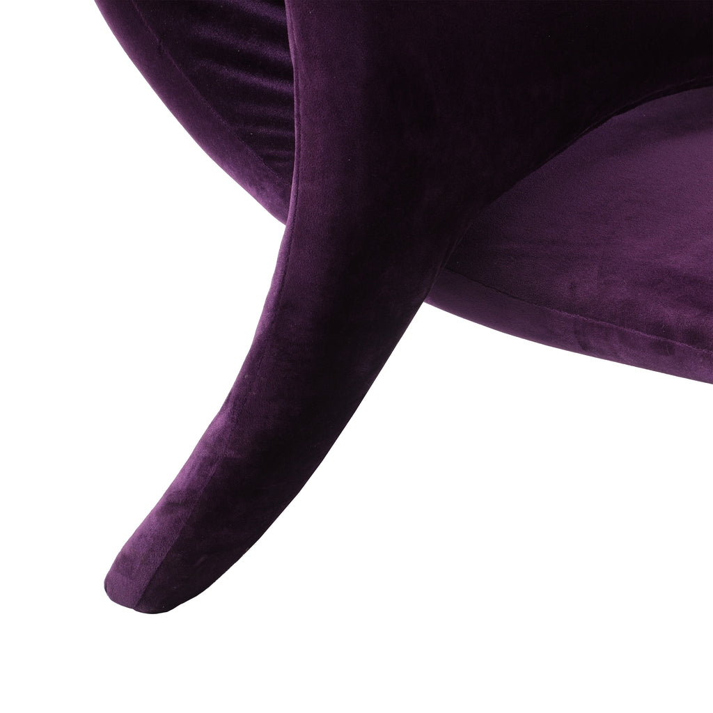 Purple Velvet Curved Chaise