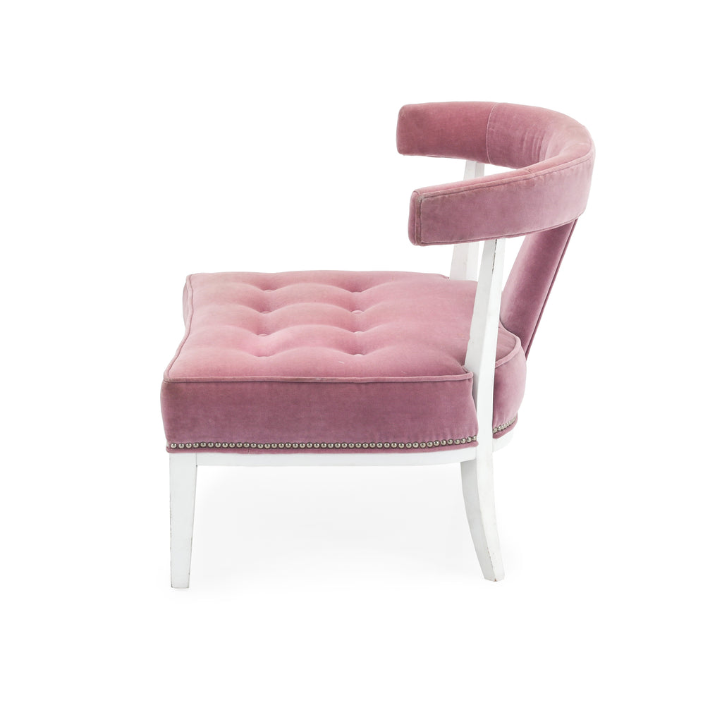 Pink Tufted Wingback Chair
