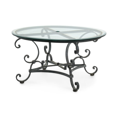 Rustic Black Playboy Mansion Iron Patio Dining Table