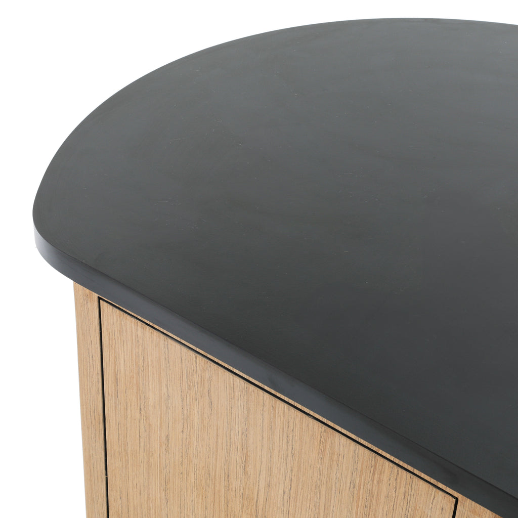 Light Wood Desk with Black Top