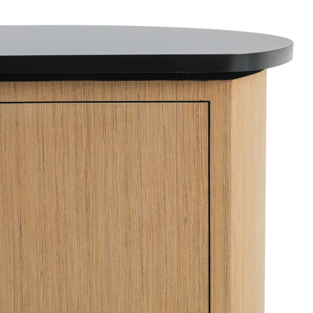 Light Wood Desk with Black Top