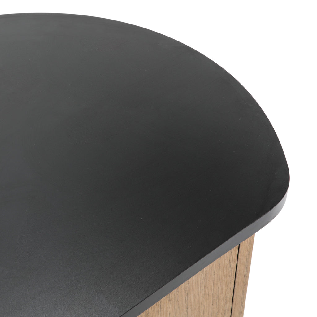 Light Wood Desk with Black Top