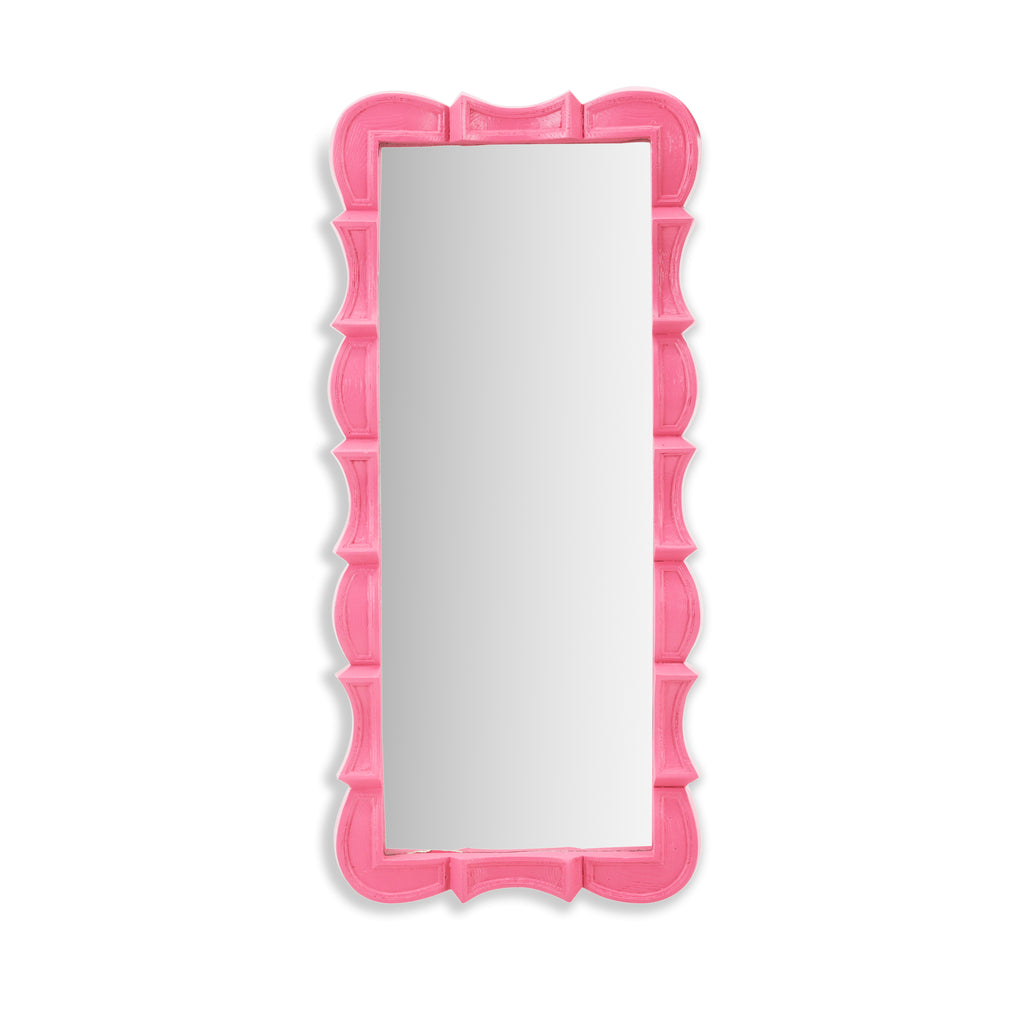 Pink Carved Frame Tall Wall Mirror
