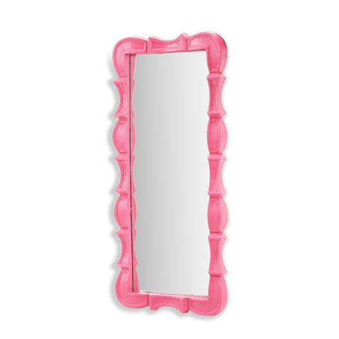 Pink Carved Frame Tall Wall Mirror