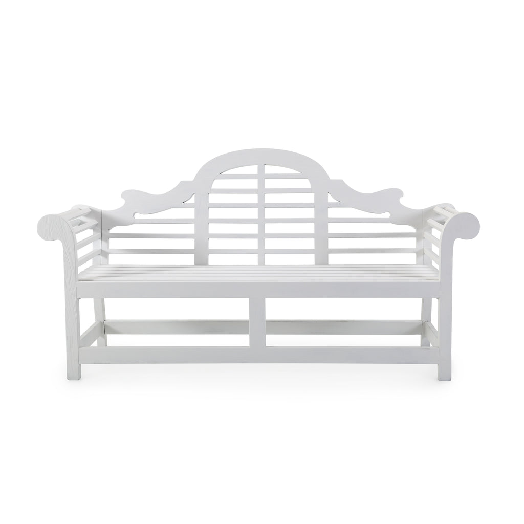 White Wooden Outdoor Bench
