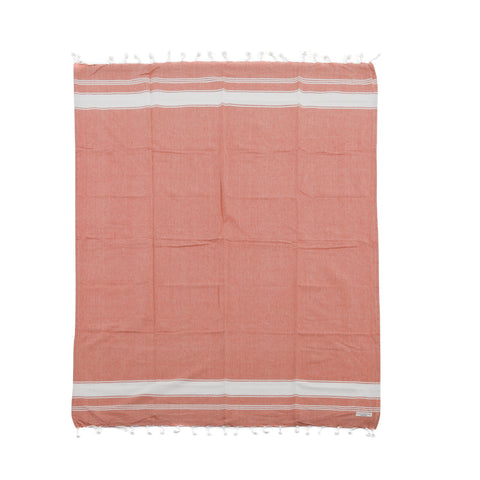 Orange & White Linen Turkish Towel
