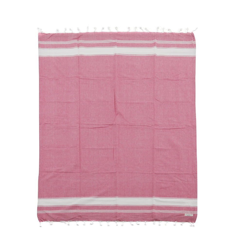 Pink & White Linen Turkish Towel