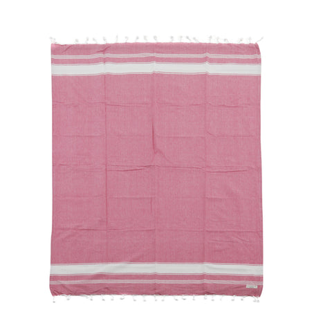 Pink & White Linen Turkish Towel