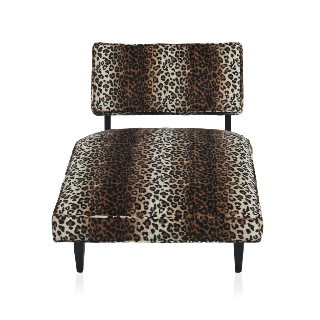 Cheetah Print Velvet Chaise Lounger
