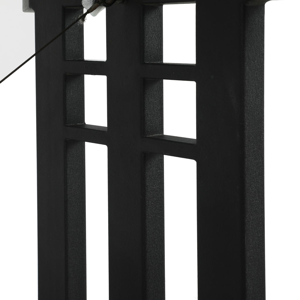 Black Metal and Glass Console X Table