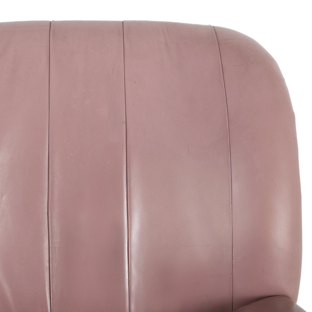 Dusty Pink Leather Lounge Chair