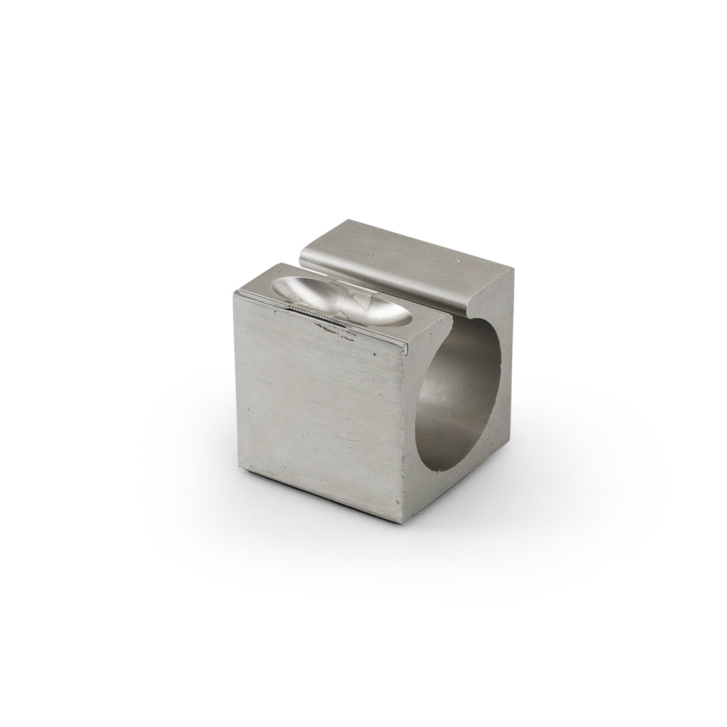 Brushed Metal Tape Dispenser Cube
