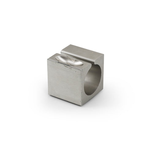 Brushed Metal Tape Dispenser Cube