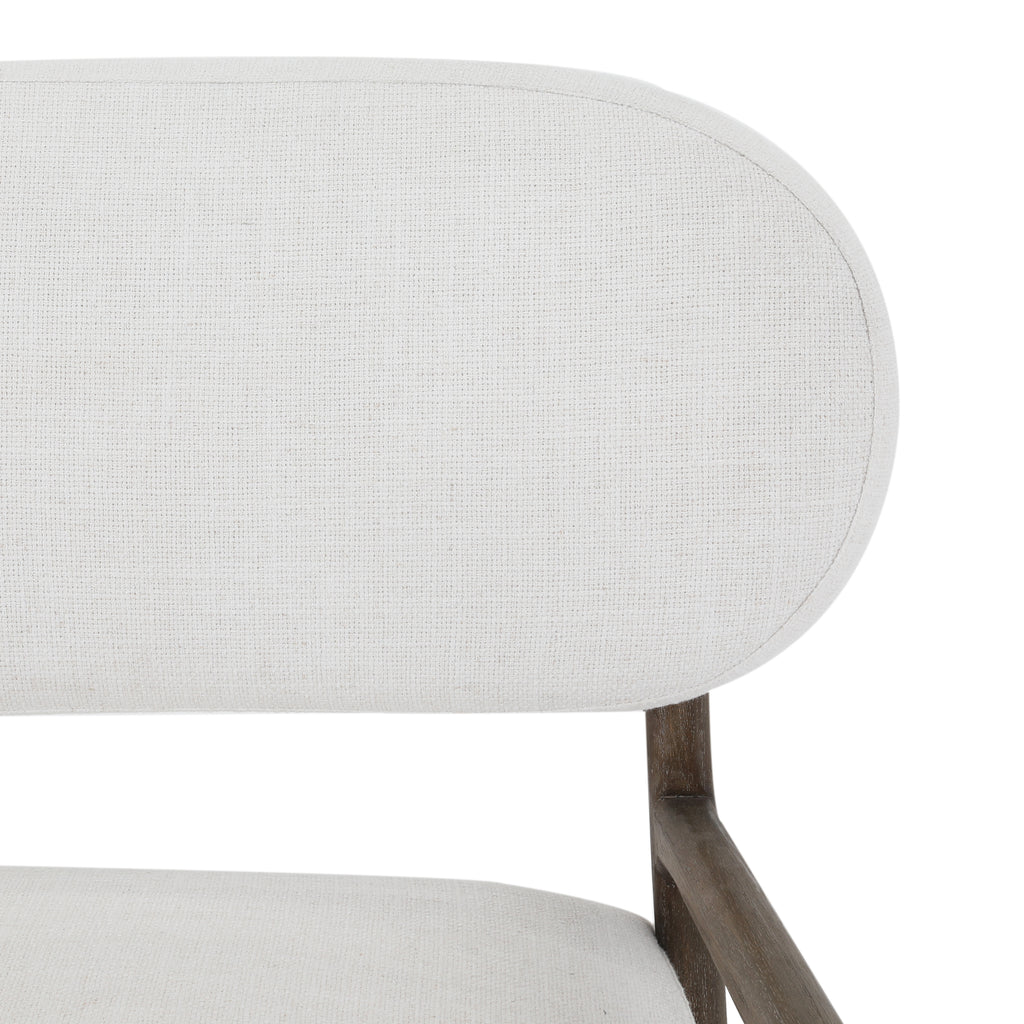White Arm Chair w/ Dark Wood Frame