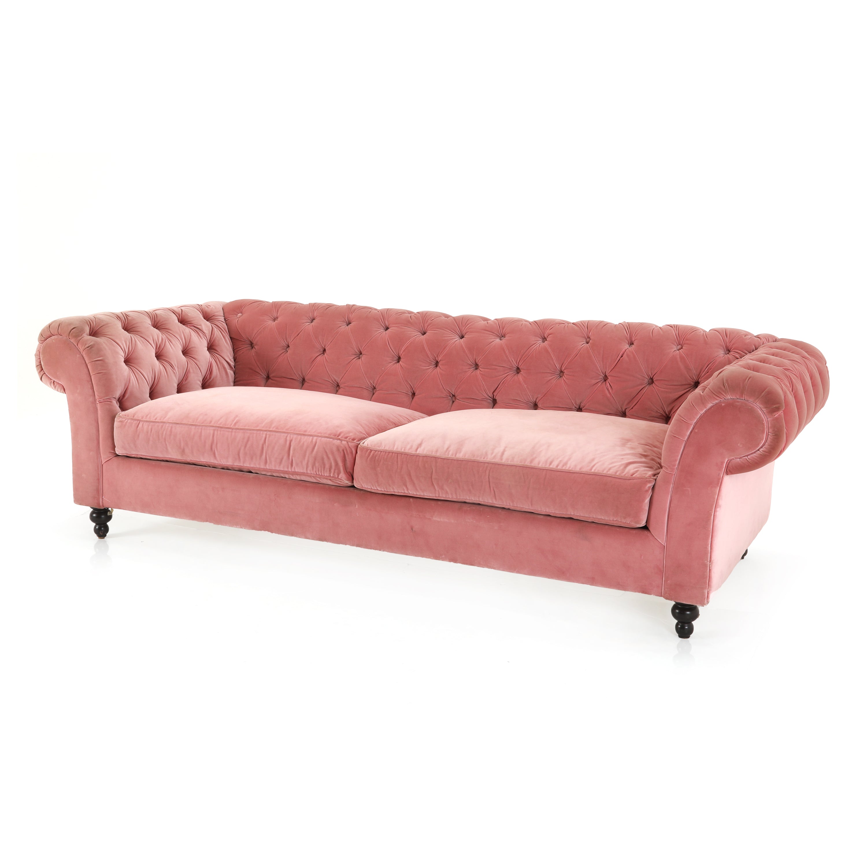 Pink Velvet Tufted Sofa Gil Roy Props