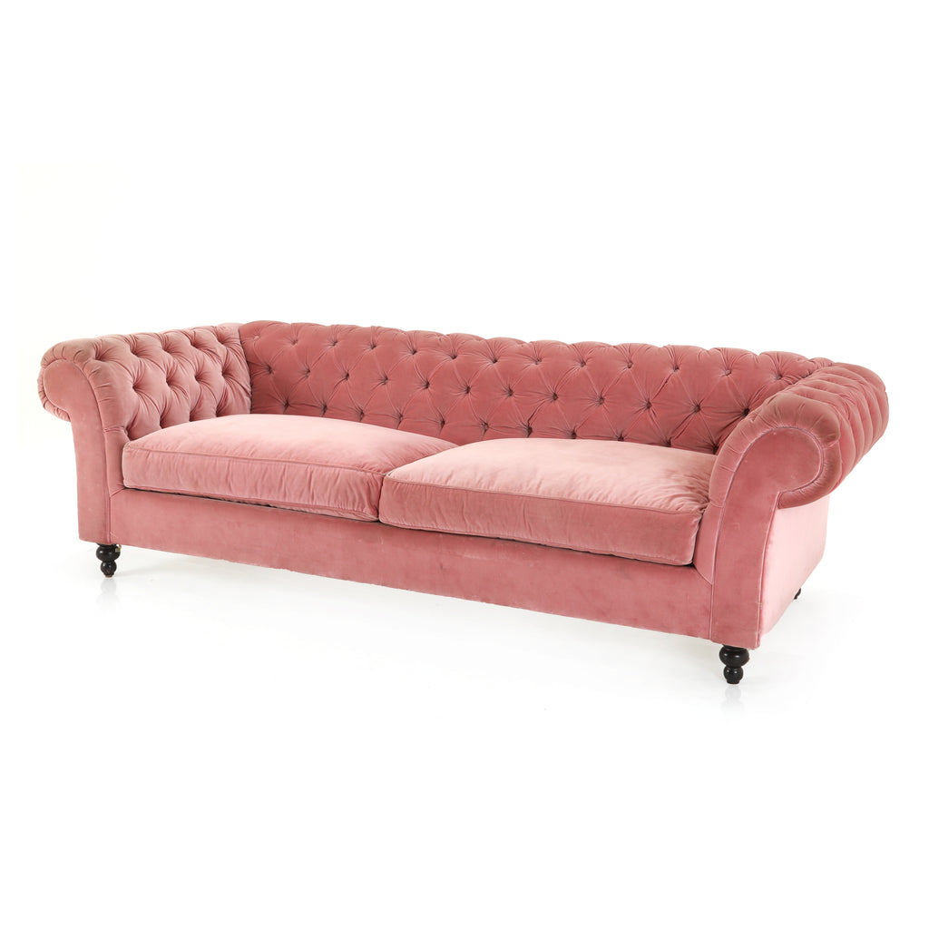 Pink Velvet Tufted Sofa