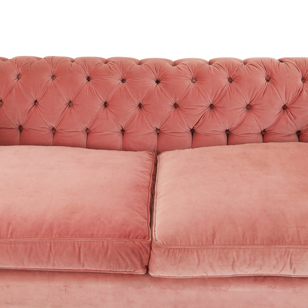 Pink Velvet Tufted Sofa