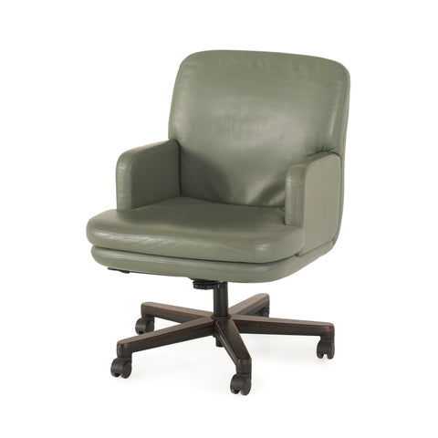 Seafoam Green Leather Office Chair